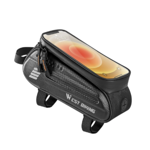 Bolso para Bicicleta con Soporte de Celular y Pantalla Táctil – Top Tube Rígido